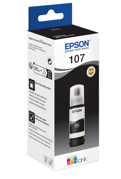 Epson 107-Series Ink | EcoTank ET-18100 | 70ml | Black | C13T09B140