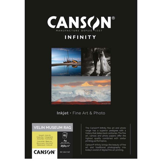 Canson Velin Museum Rag 250 Photo Paper 100% Cotton | A4 - 25 Sheets