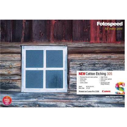 Fotospeed Cotton Etching 305 Photo Paper | A3 - 25 Sheets