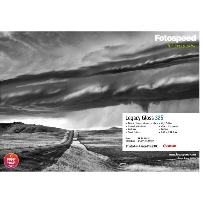 Fotospeed Legacy Gloss 325 Unglazed Gloss Photo Paper | A3 - 25 Sheets ...