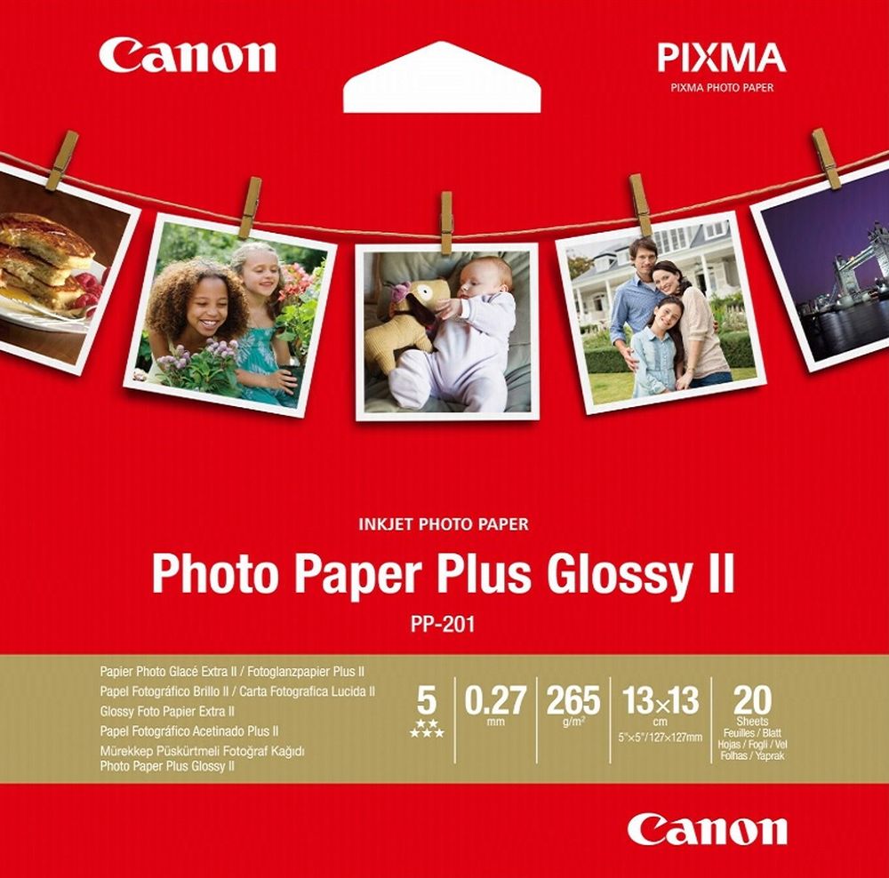 Canon Plus 5x5" Glossy II PP-201 Photo Paper - 20 Sheets