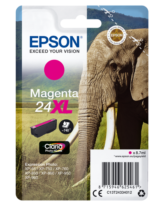 Epson Elephant-Series Ink Cartridge | 24XL Magenta | C13T24334012