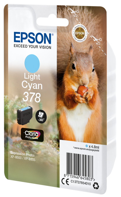 Epson Squirrel-Series Ink Cartridge | 378 Light Cyan | C13T37854010