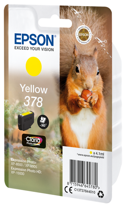 Epson Squirrel-Series Ink Cartridge | 378 Yellow | C13T37844010
