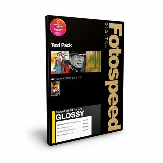 Fotospeed Fine Art Glossy Test Pack Photo Paper | A4 - 9 Sheets