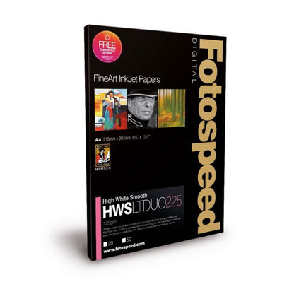 Fotospeed High White Smooth Lite DUO 225 Paper | A2 - 25 Sheets