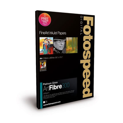 Fotospeed Platinum Gloss Art Fibre 300 Photo Paper | A2 - 25 Sheets