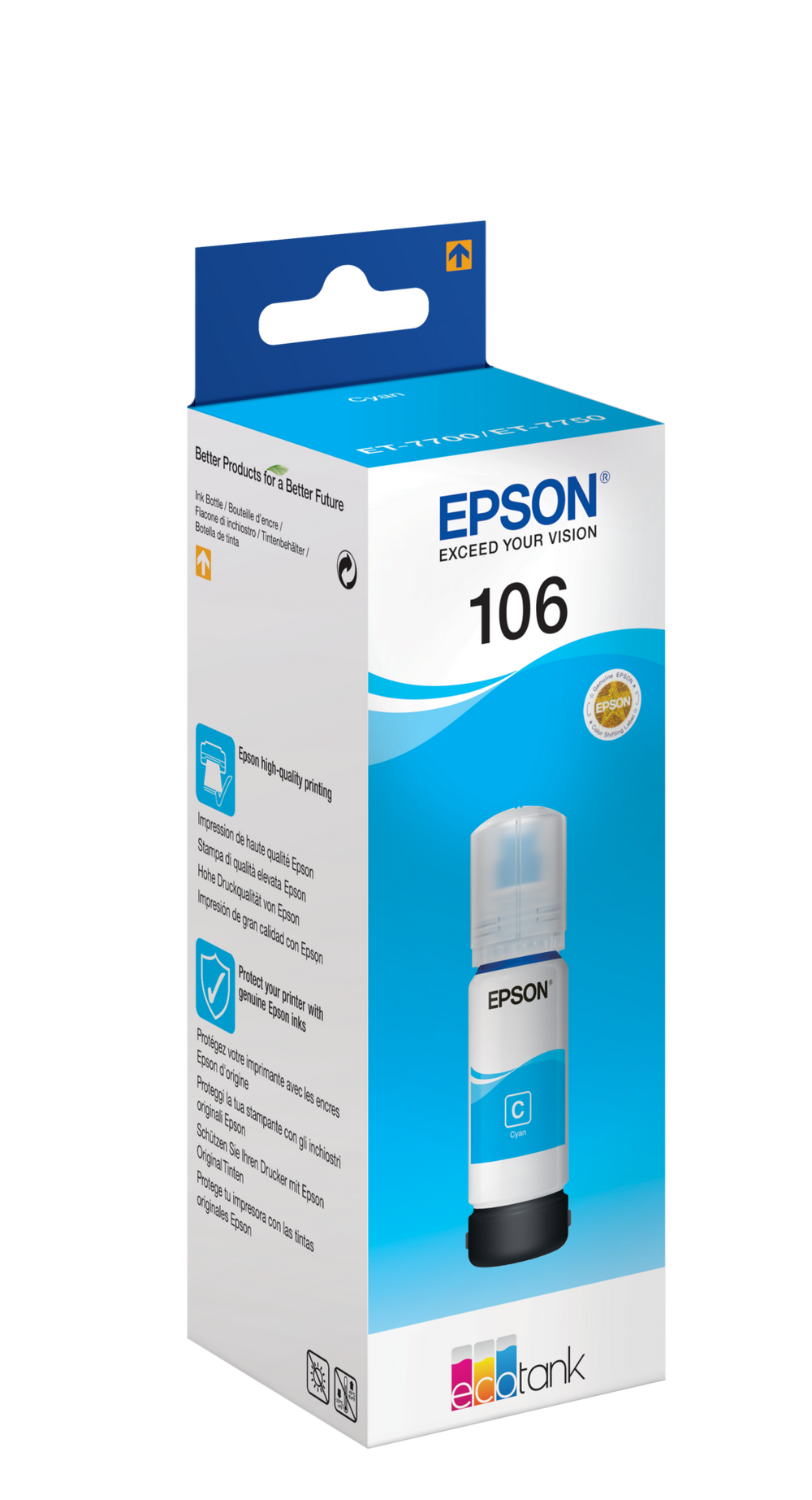 Epson 105/106 Series Ink | EcoTank ET-7700 ET-7750 | 106 Cyan | C13T00R240