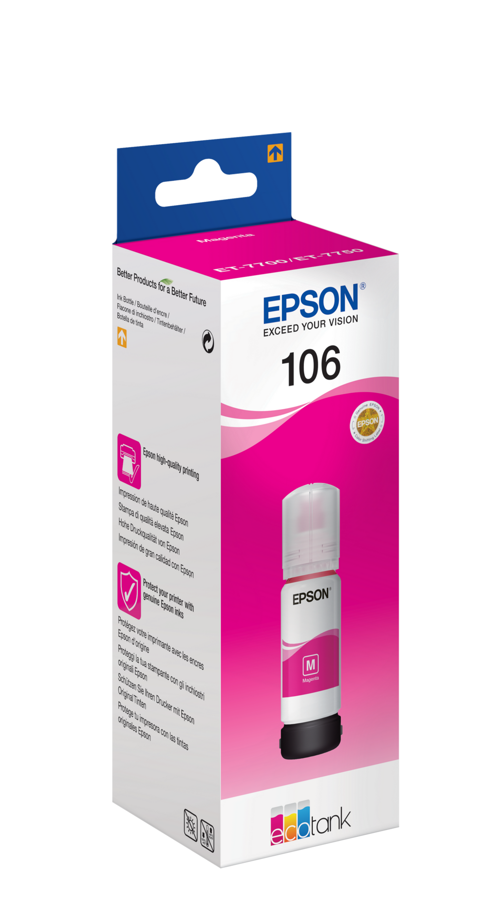 Epson 105/106 Series Ink | EcoTank ET-7700 ET-7750 | 106 Magenta | C13T00R340