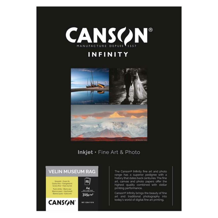 Canson Velin Museum Rag 315 Photo Paper 100% Cotton | A4 - 25 Sheets