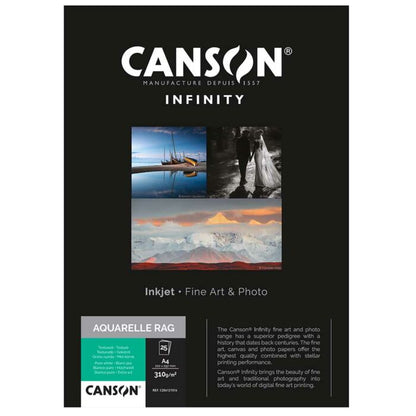 Canson Aquarelle Rag 310 Photo Paper 100% Cotton | A3 - 25 Sheets