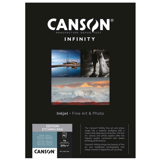 Canson Edition Etching Rag 310 Photo Paper 100% Cotton | A3 - 25 Sheets