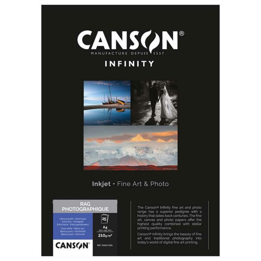 Canson Rag Photographique 210 Photo Paper 100% Cotton | A2 - 25 Sheets