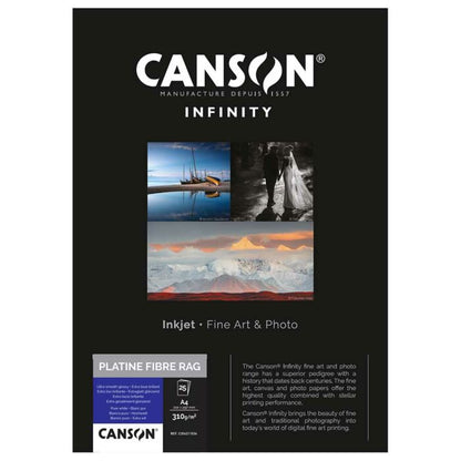 Canson Platine Fibre Rag 310 Photo Paper 100% Cotton | A4 - 25 Sheets