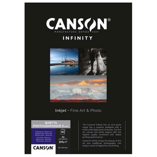 Canson Baryta Photographique Mark II 310 Photo Paper | A4 - 25 Sheets