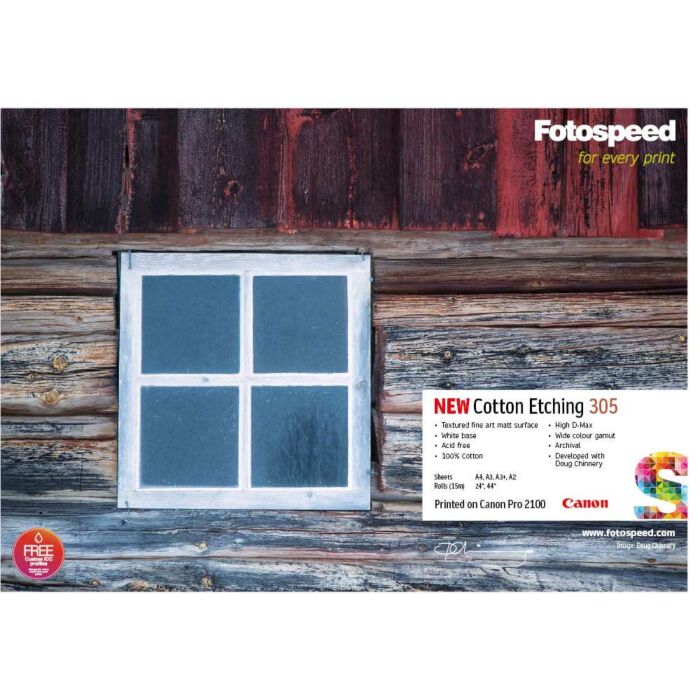 Fotospeed Cotton Etching 305 Photo Paper | A3+ - 25 Sheets