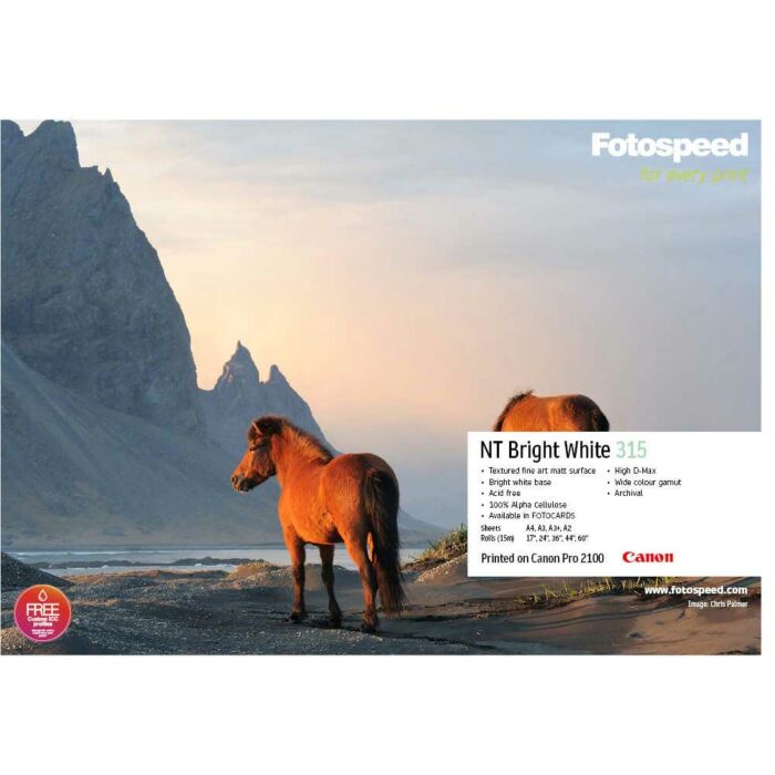 Fotospeed Natural Textured Bright White 315 Photo Paper | A3+ - 25 Sheets