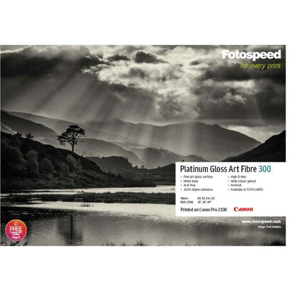 Fotospeed Platinum Gloss Art Fibre 300 Photo Paper | A3 - 25 Sheets
